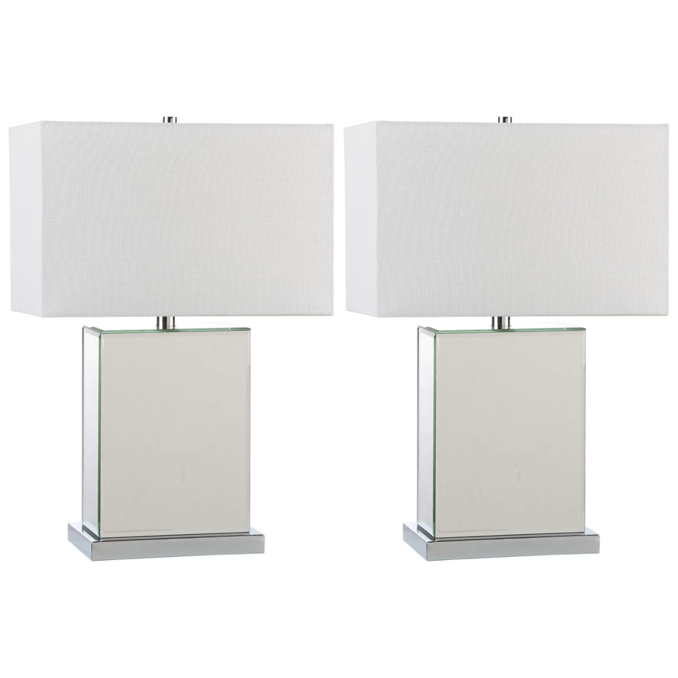 Lámpara de mesa Set x 2 Unidades en Espejo y Acero Inoxidable