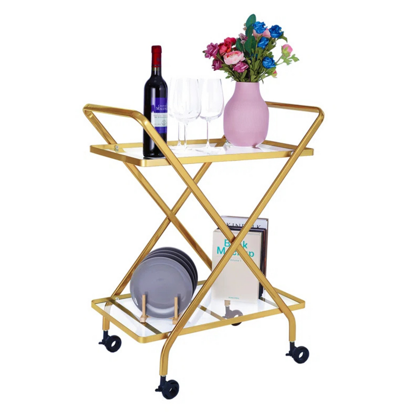 Carrito Bar de Lujo en Hierro y Vidrio