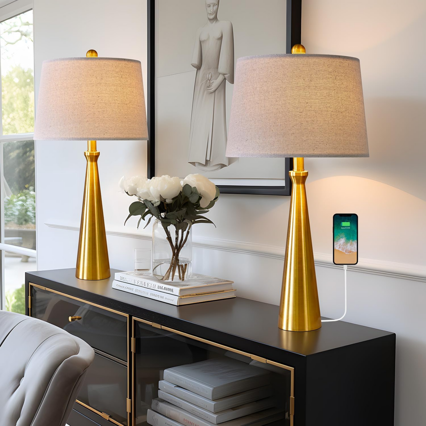 Lámpara de mesa Set x 2 Unidades En Dorado