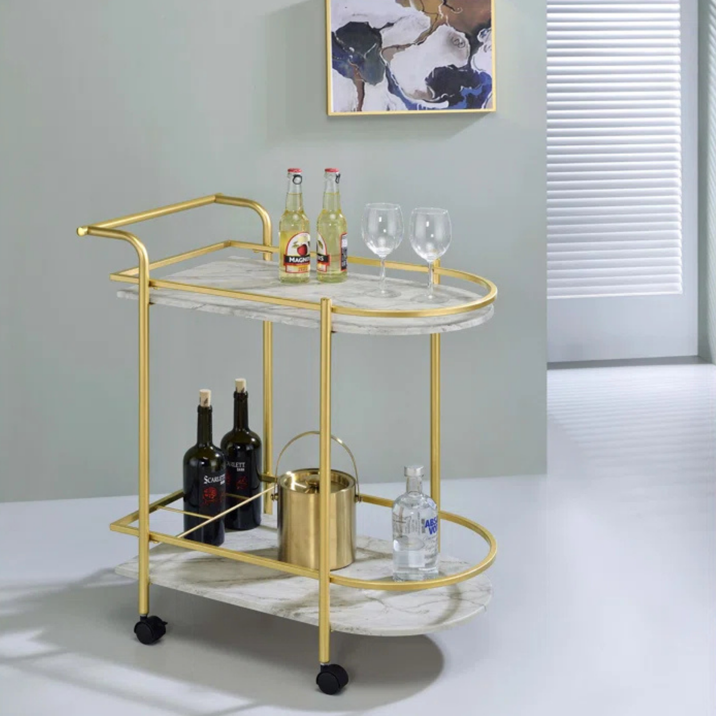 Carrito Bar en Acero y MDF