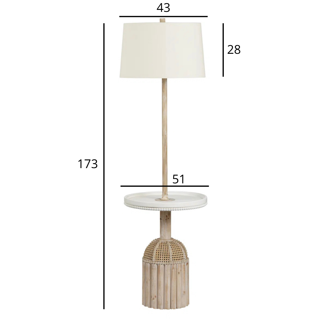 Lámpara de Pie Naturalia con Mesa Integrada