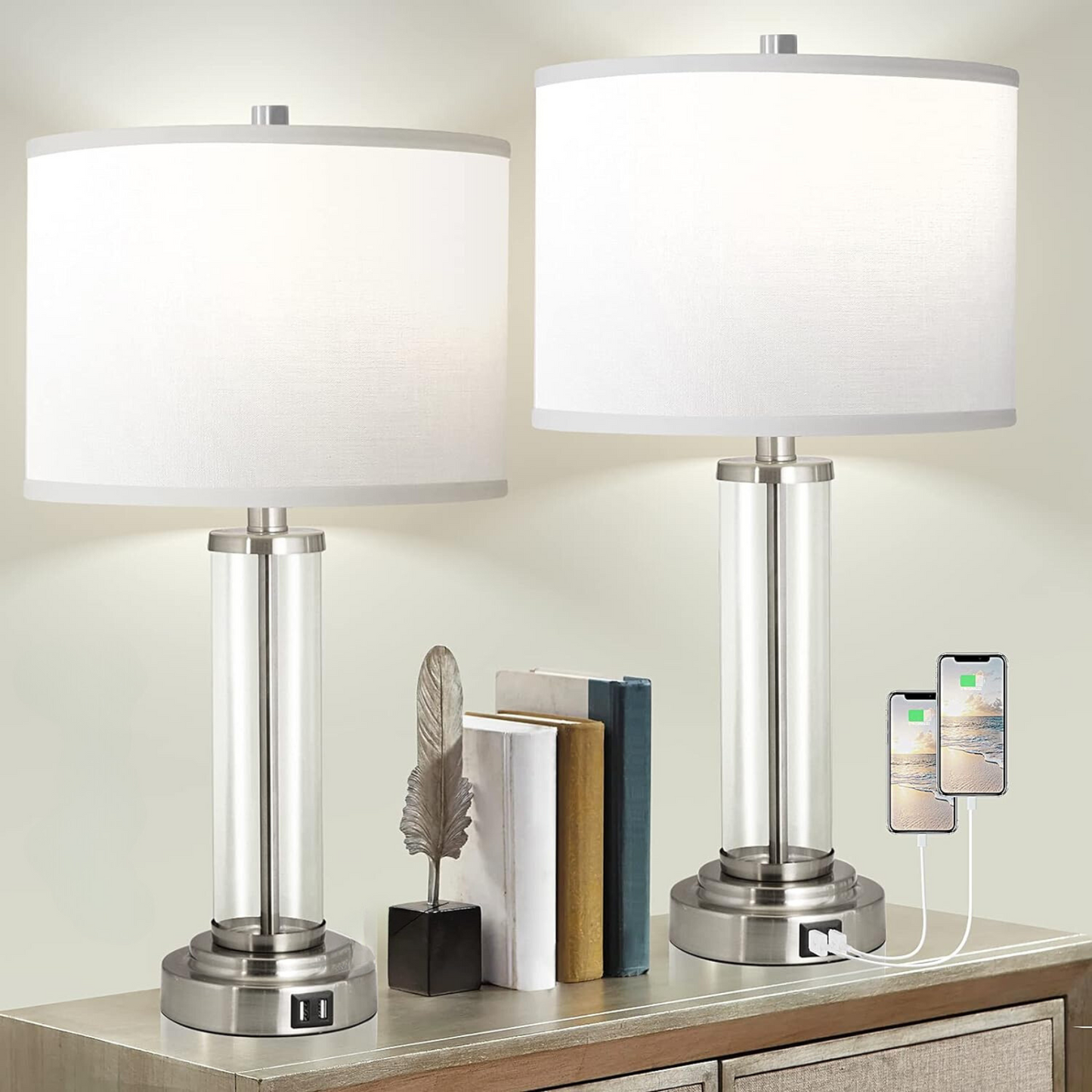 Lámpara de mesa Set x 2 Unidades En Cristal