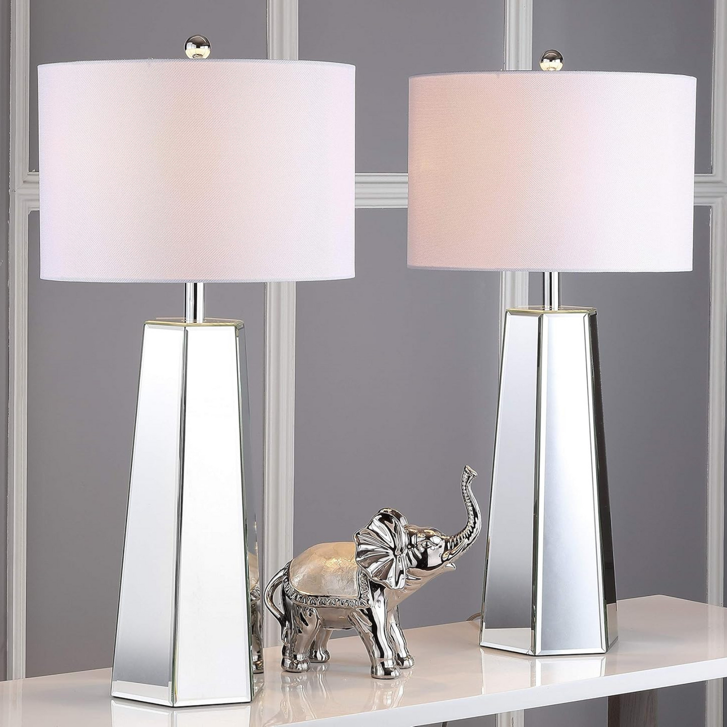 Lámpara de mesa Set x 2 Unidades En Acero inoxidable & Espejo