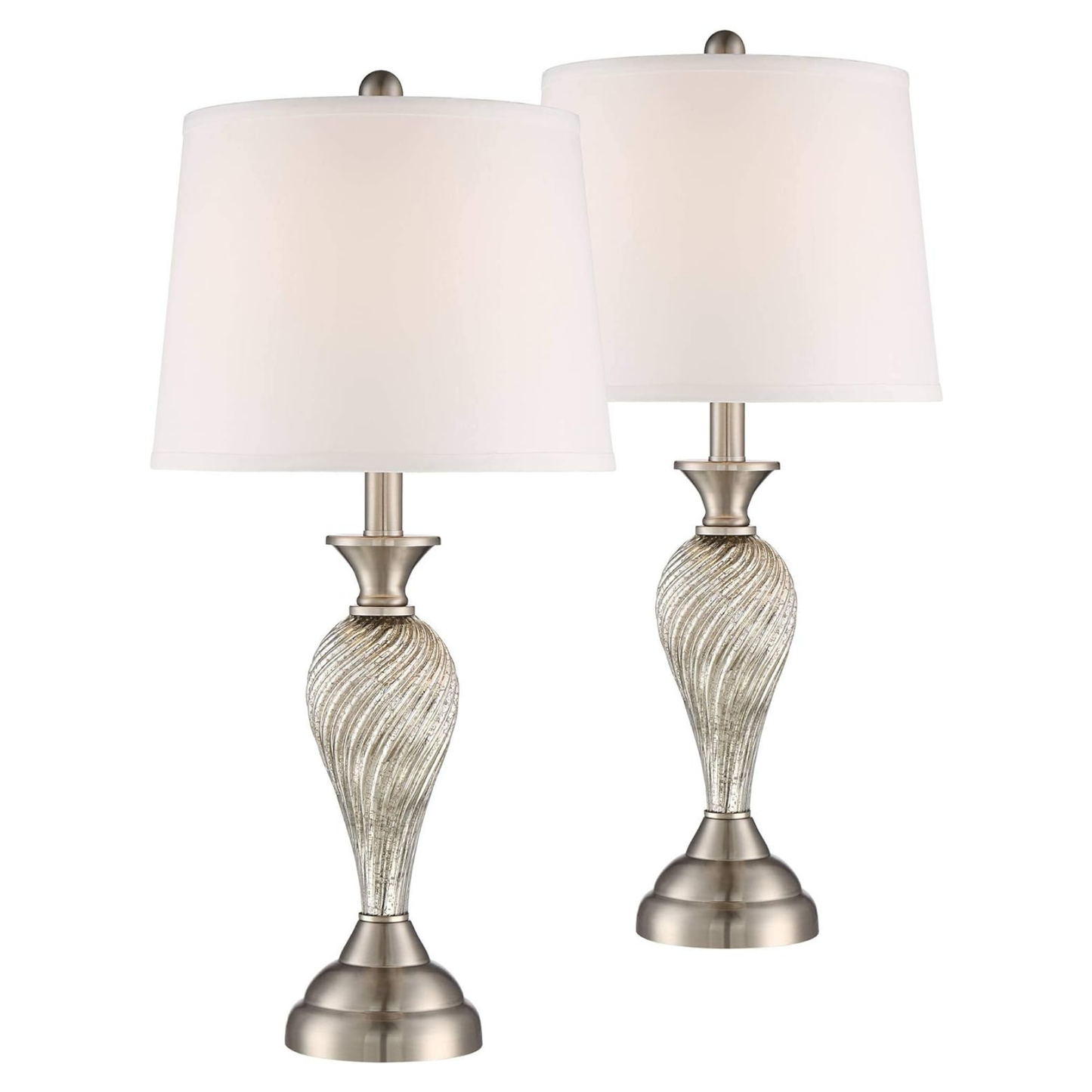 Lámpara de mesa Set x 2 Unidades En Cristal De Mercurio & Níquel
