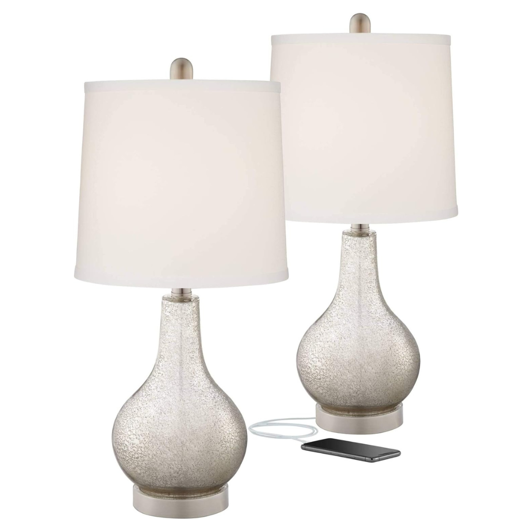 Lámpara de mesa Set x 2 Unidades En Cristal De Mercurio