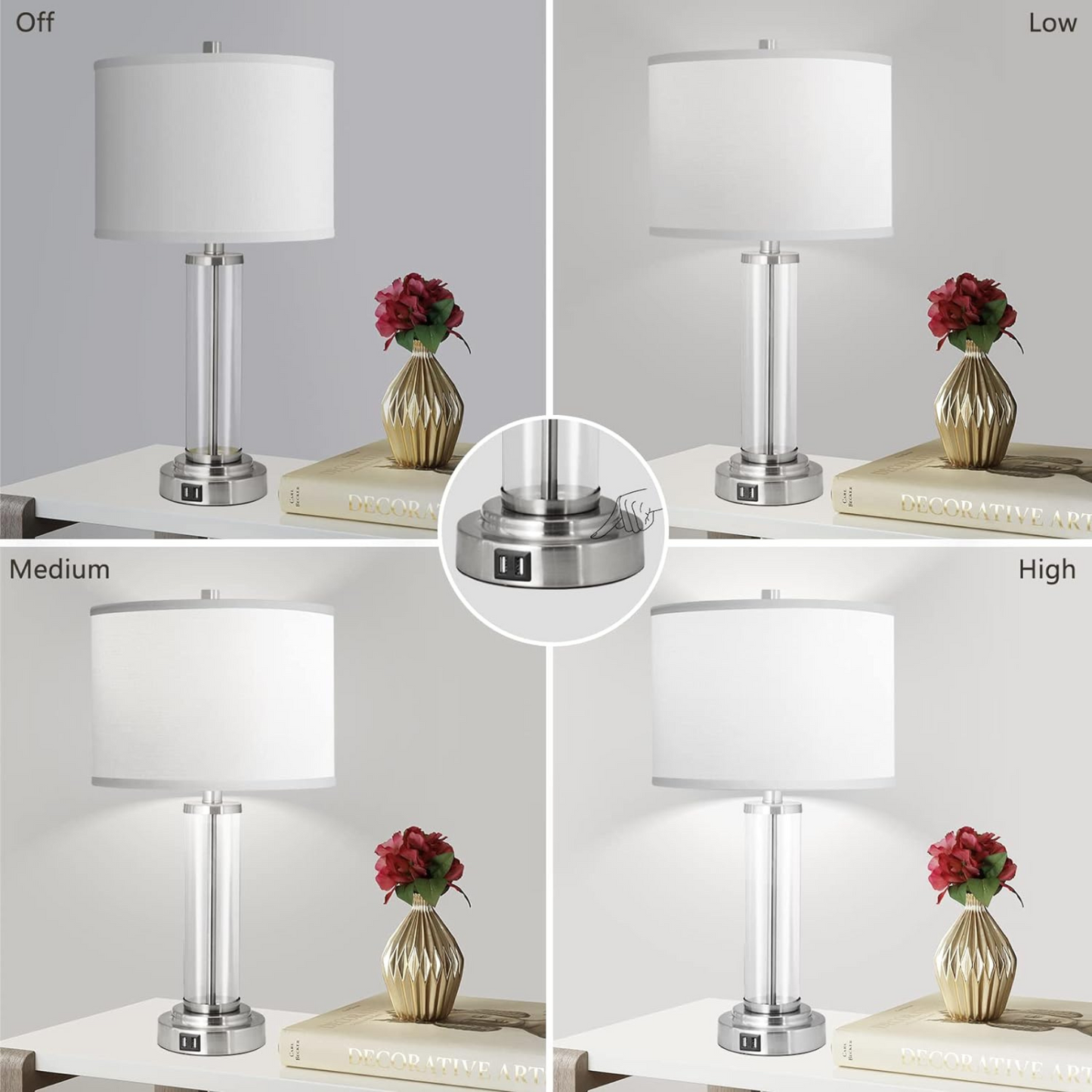 Lámpara de mesa Set x 2 Unidades En Cristal