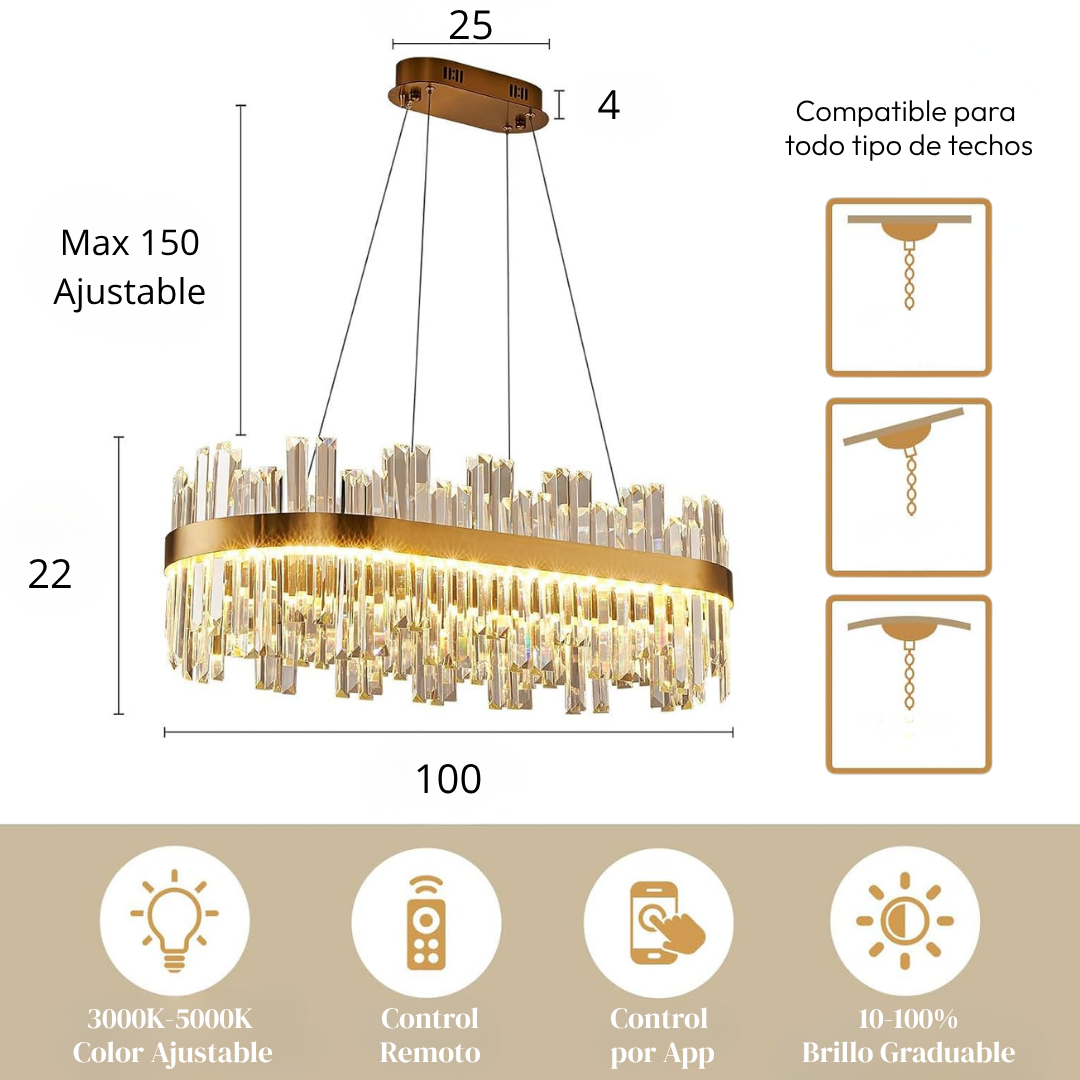 Lámpara Colgante Vértice Dorado