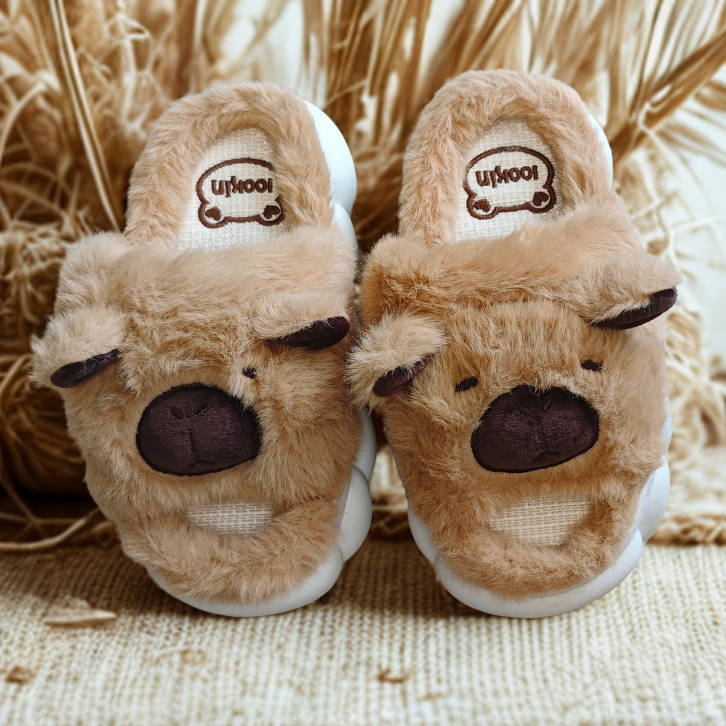 Pantuflas de Capibara Abiertas color Marrón (Niño / Niña)