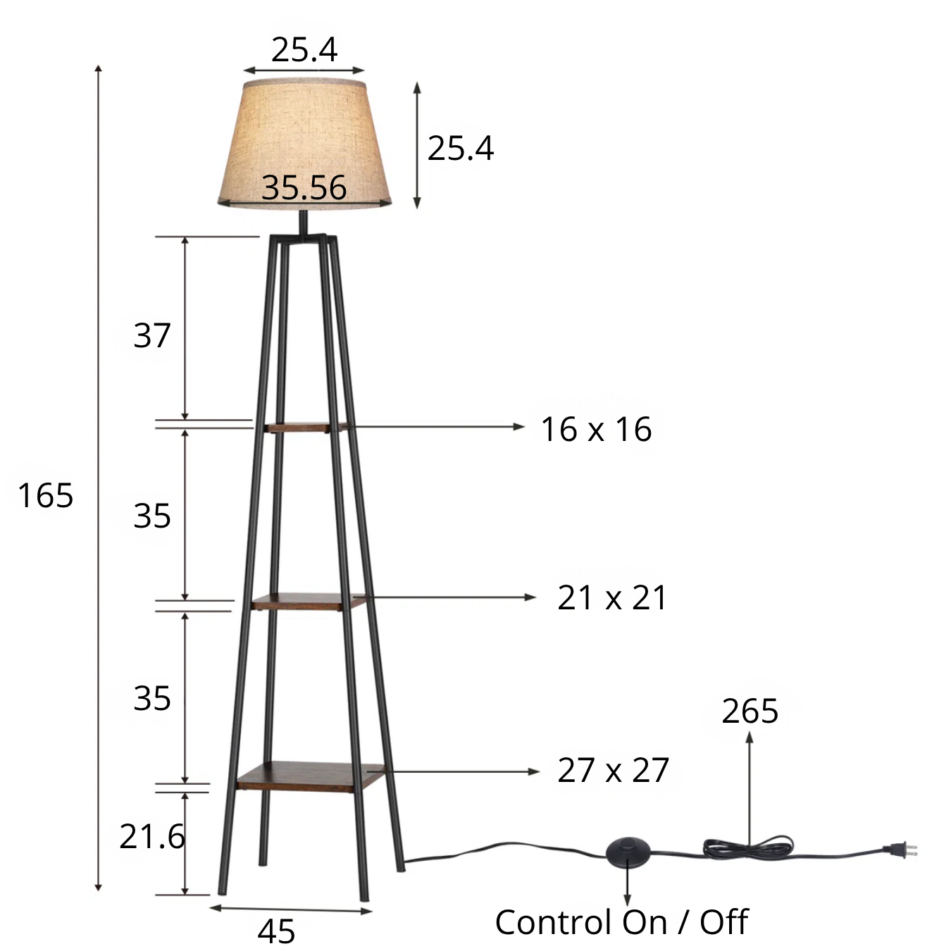 Lámpara de Suelo con Repisas Nordic Loft