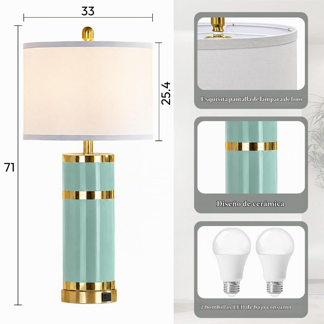 Lámparas de Mesa Saphir Ceramic x 2 Unidades