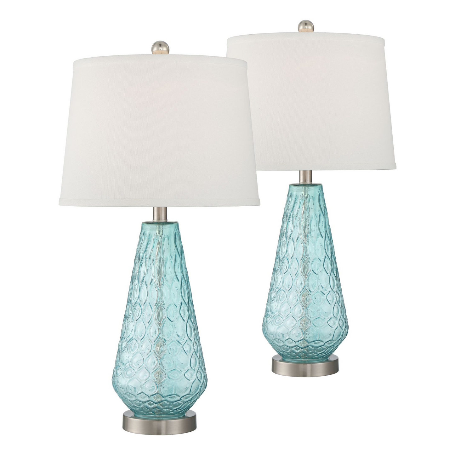 Lámpara de mesa Set x 2 Unidades En Cristal Azul