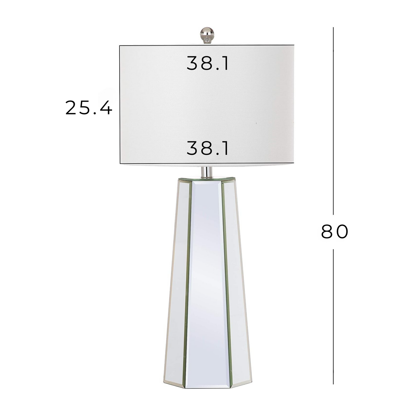 Lámpara de mesa Set x 2 Unidades En Acero inoxidable & Espejo
