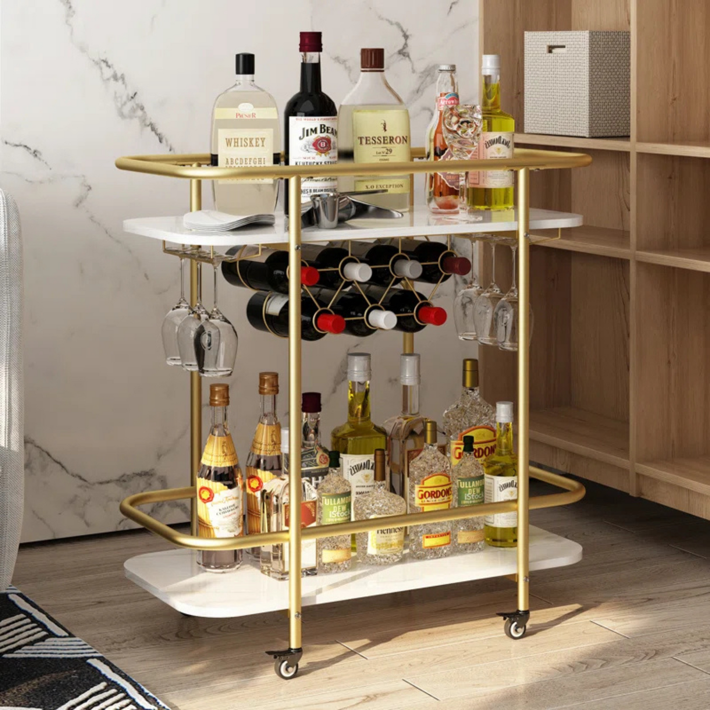 Carrito de Bar estilo Mármol