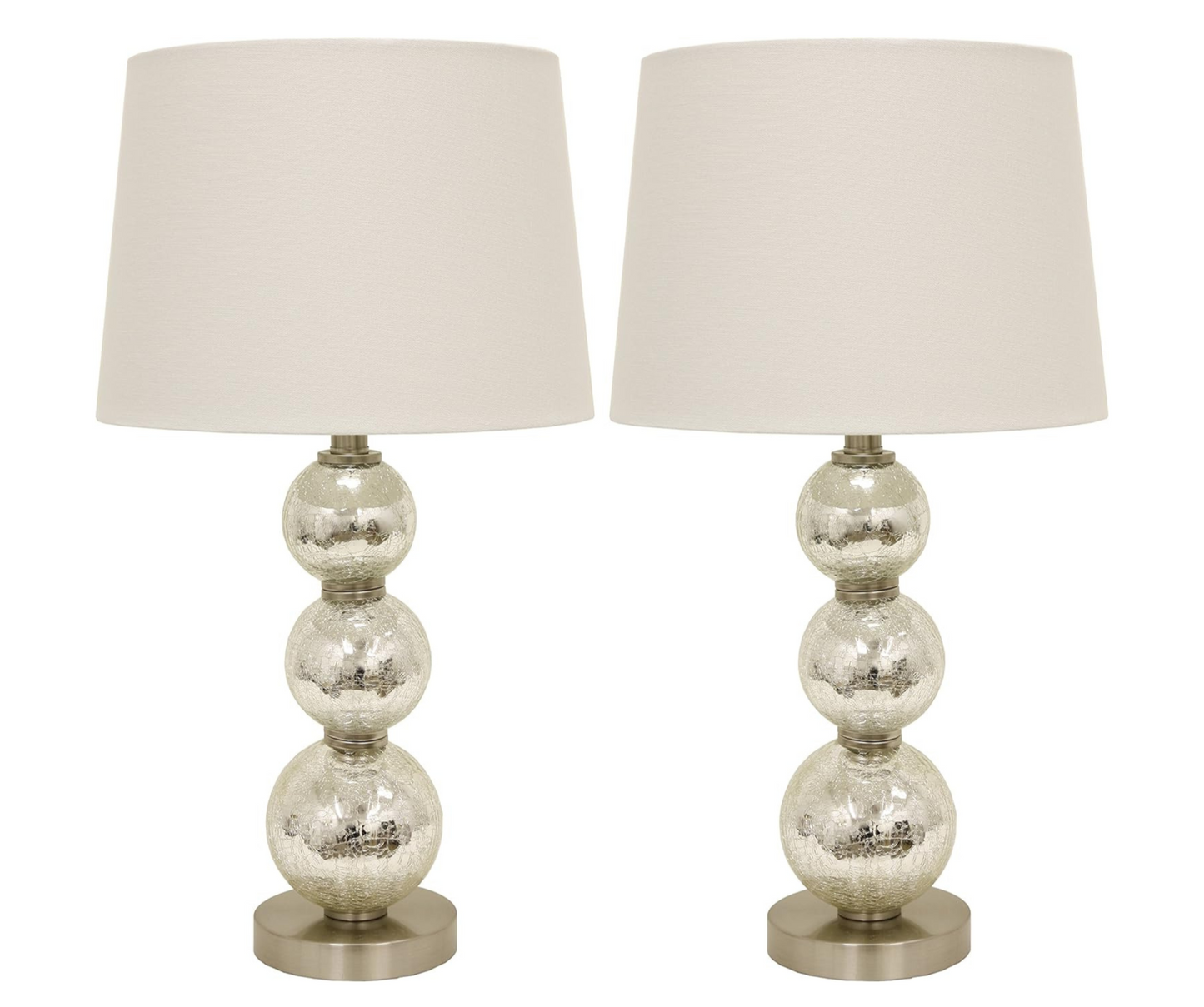 Lámpara de mesa Set x 2 Unidades En Cristal De Mercurio & Acero Inoxidable