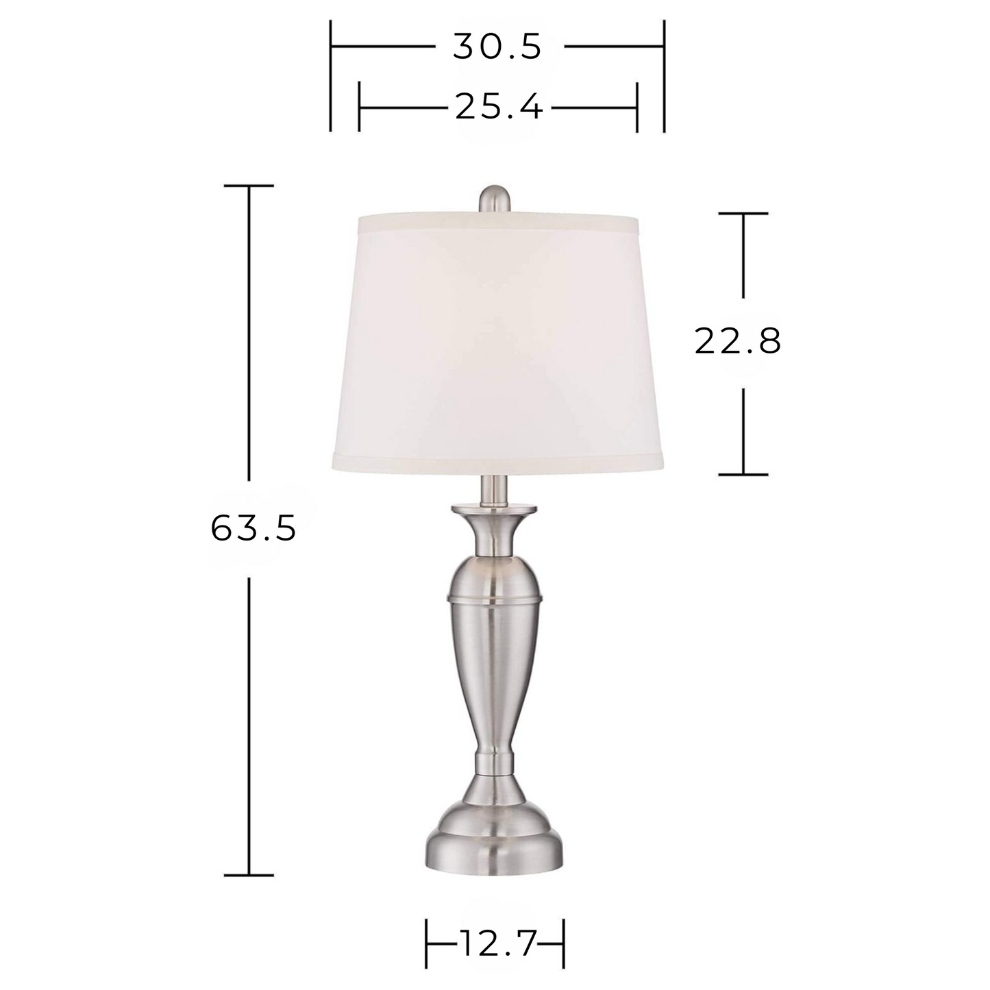 Lámpara de mesa Set x 2 Unidades En Níquel