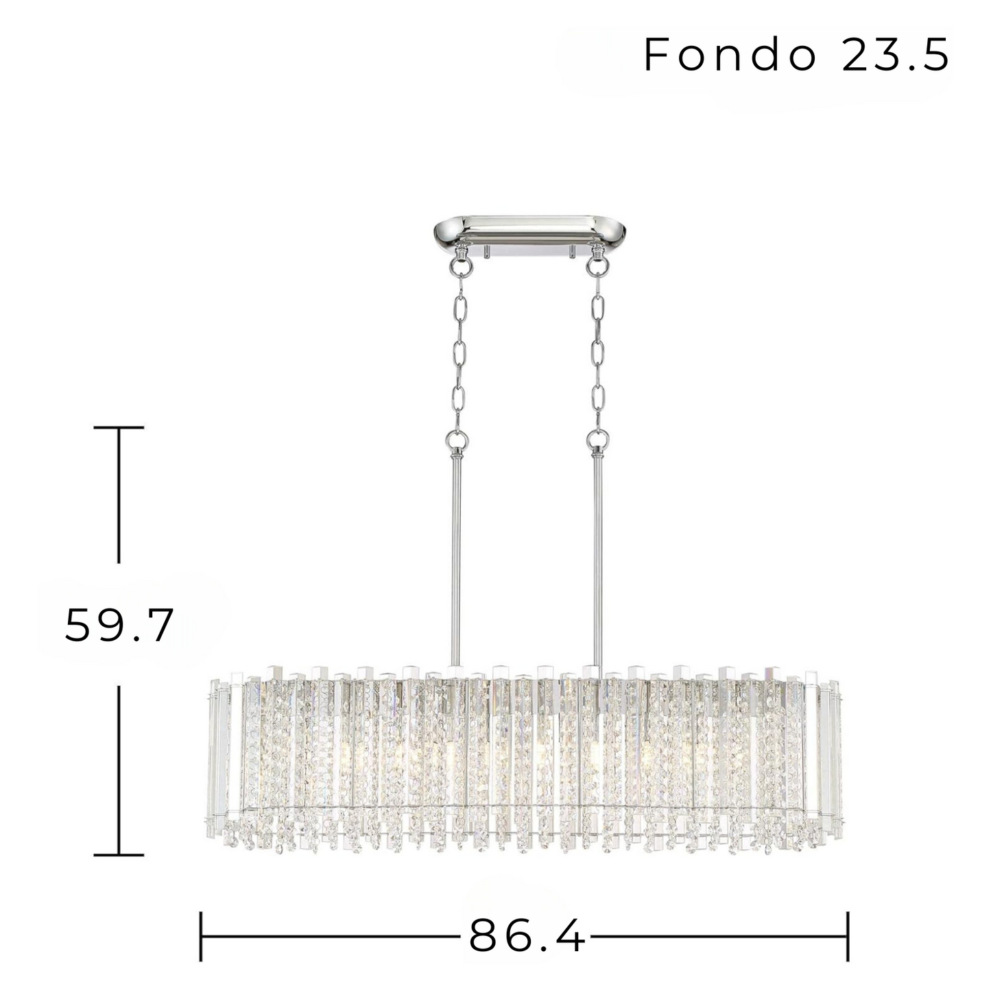 Chandelier / Lámpara Colgante En Acero Inoxidable & Cristal