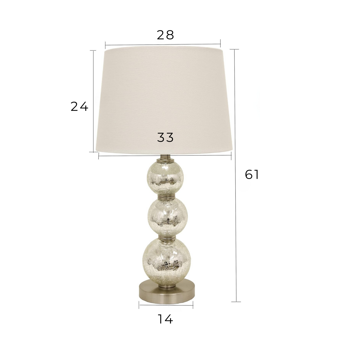 Lámpara de mesa Set x 2 Unidades En Cristal De Mercurio & Acero Inoxidable
