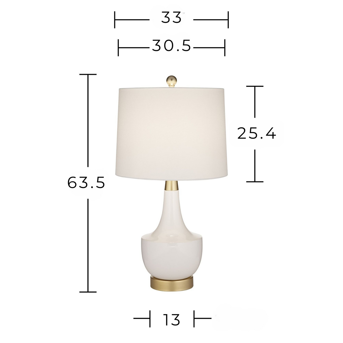 Lámpara de mesa Set x 2 Unidades En Cerámica Blanca & Dorado