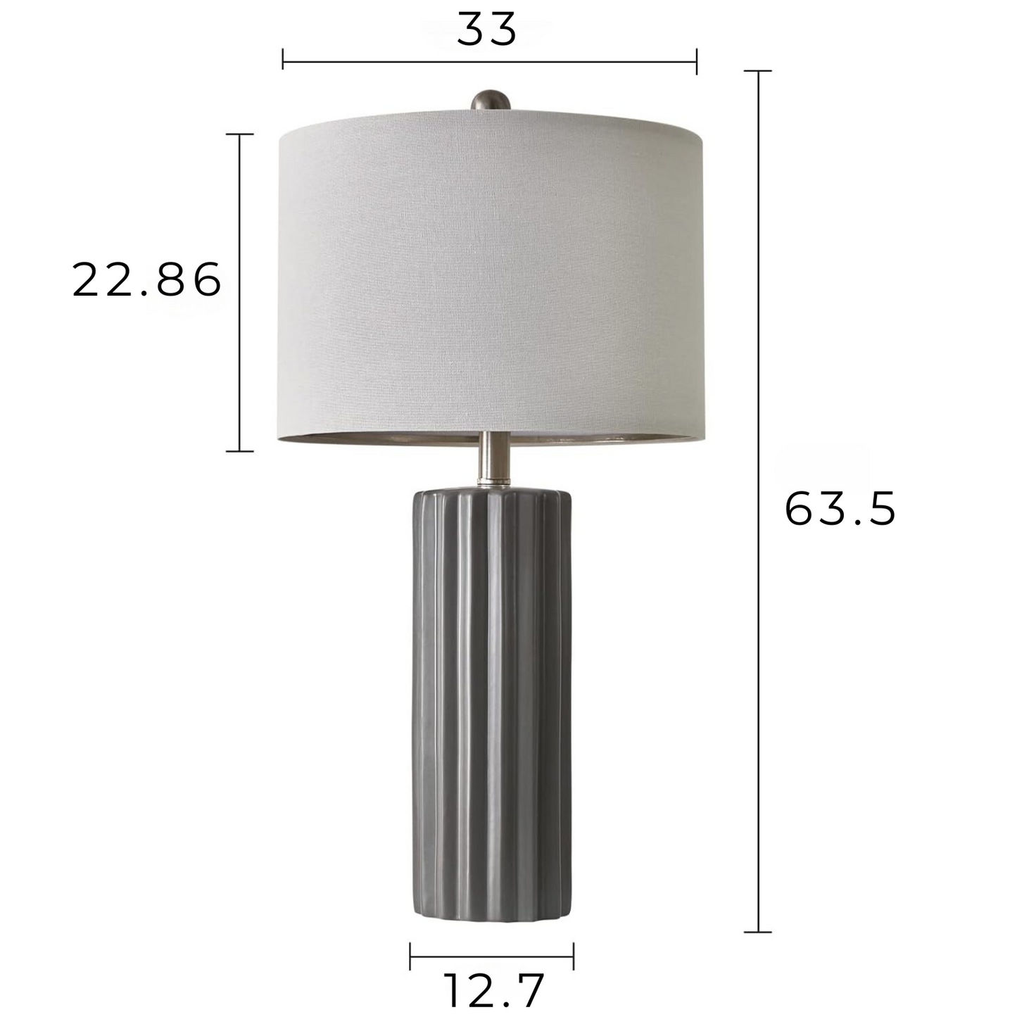 Lámpara de mesa Set x 2 Unidades En Cerámica Gris
