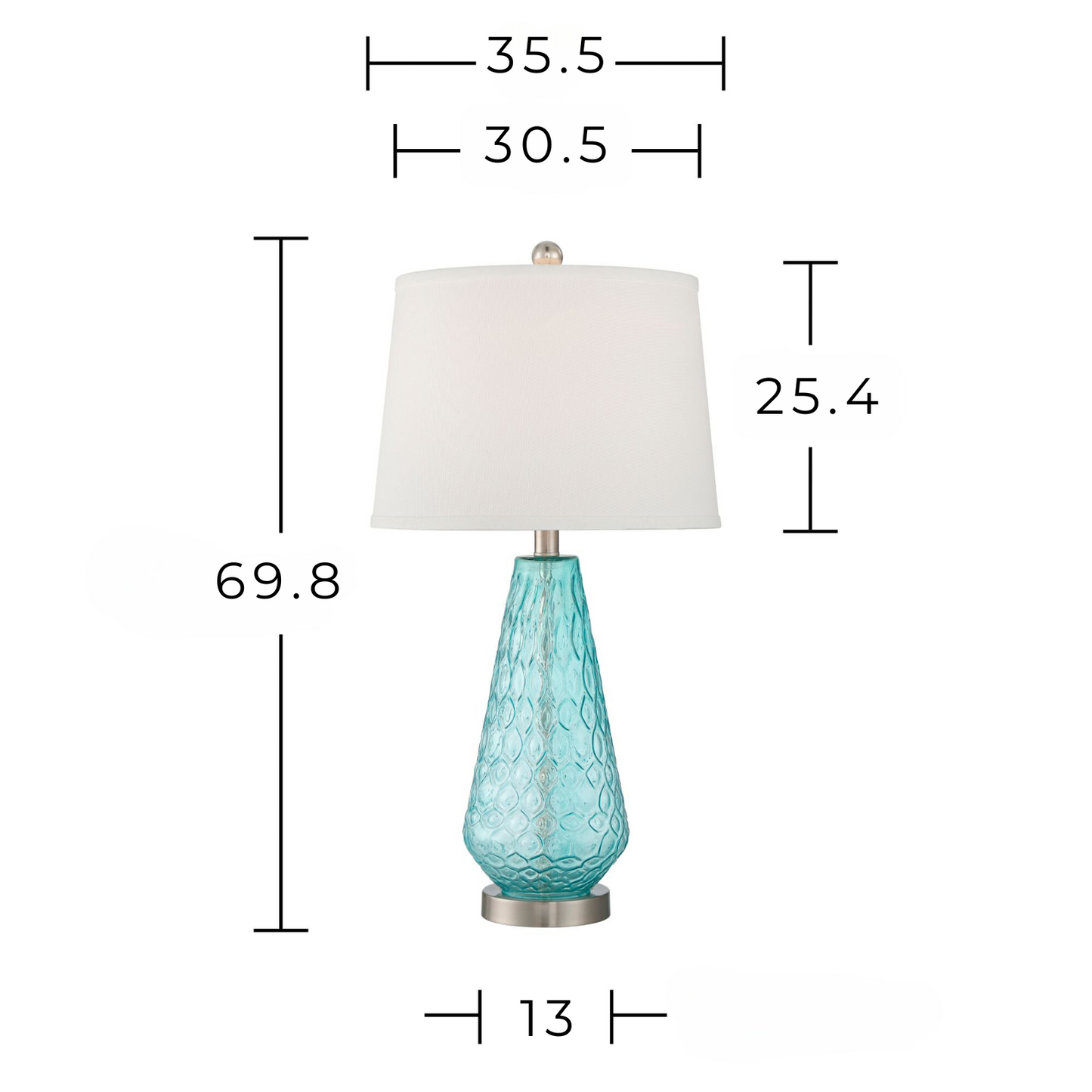 Lámpara de mesa Set x 2 Unidades En Cristal Azul