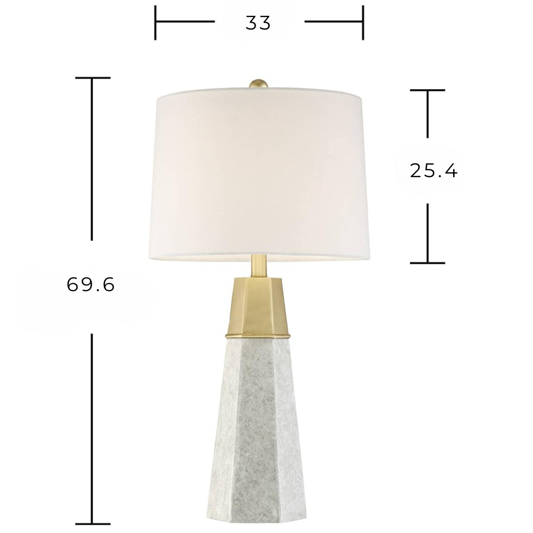 Lámpara de mesa Set x 2 Unidades Acabado Mármol