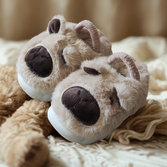 Pantuflas de Capibara Cerradas con Elástico color Beige (Bebé)