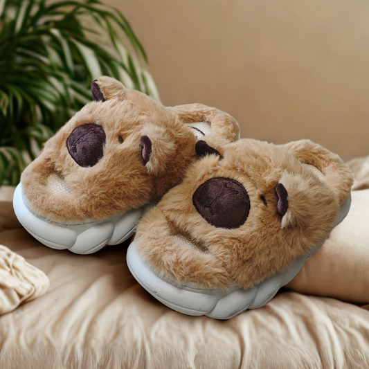 Pantuflas de Capibara Abiertas color Marrón (Niño / Niña)