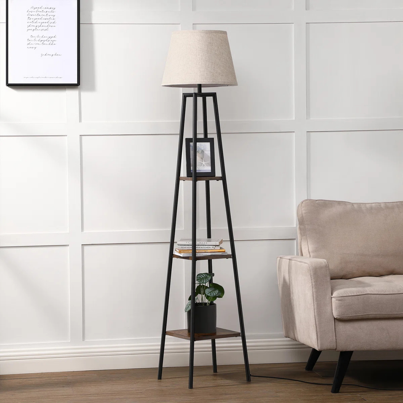 Lámpara de Suelo con Repisas Nordic Loft