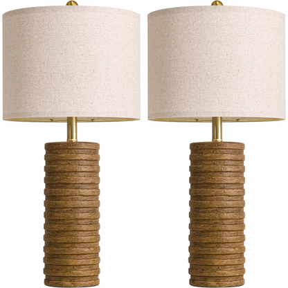 Juego de Lámparas de Mesa Bois Rustique Ceramic x 2 Unidades