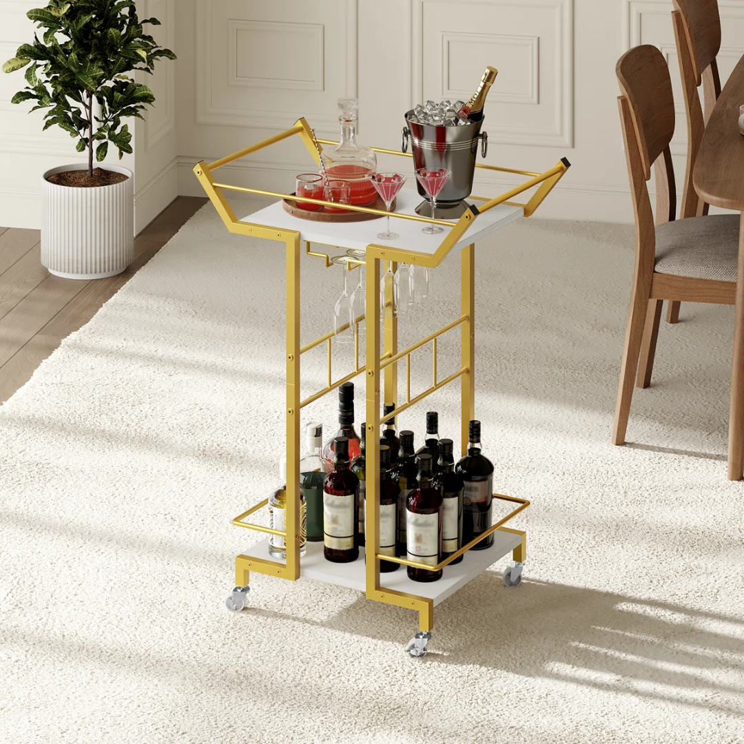 Carrito Auxiliar Bar Alabastro Gold