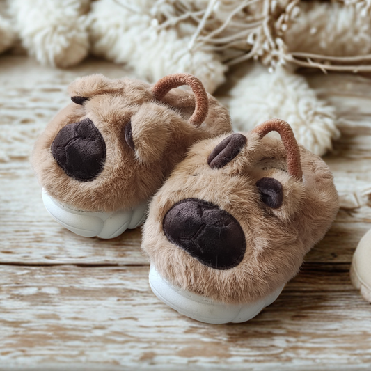 Pantuflas de Capibara Cerradas con Elástico color Marrón (Bebé)