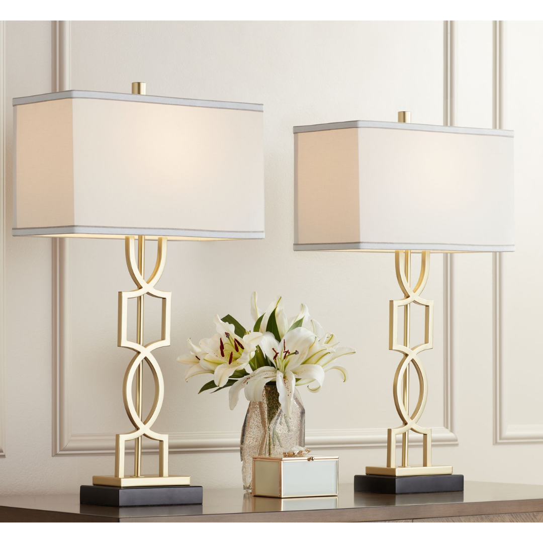 Dúo de Lámparas de Mesa Aurelia Gold