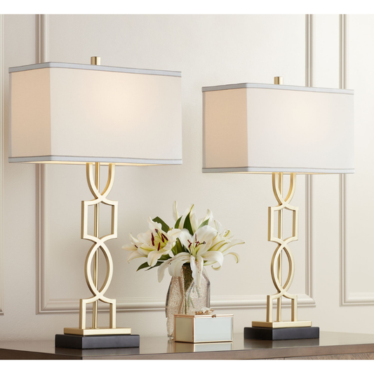 Dúo de Lámparas de Mesa Aurelia Gold