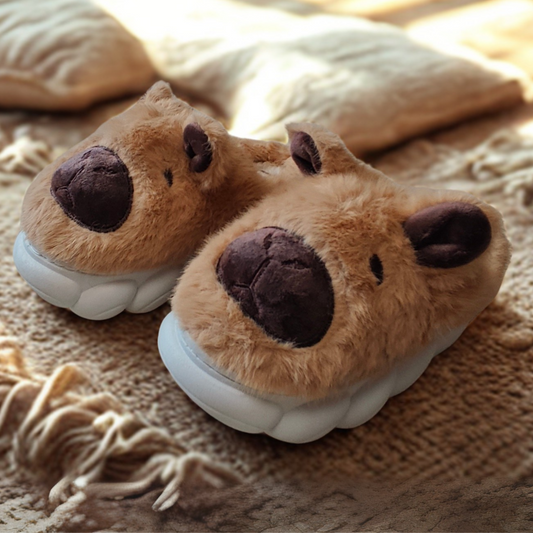 Pantuflas de Capibara Cerradas color Marrón (Niño / Niña)