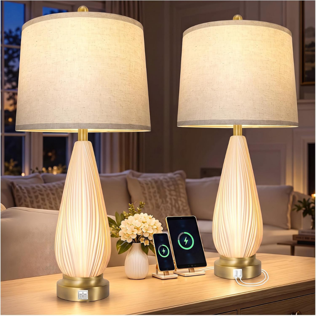 Lámparas de Mesa Opale Lumina Ceramic x 2 Unidades