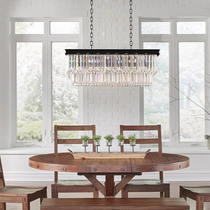 Chandelier / Lámpara Colgante Rectangular de Cristal