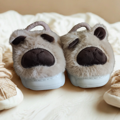 Pantuflas de Capibara Cerradas con Elástico color Beige (Bebé)