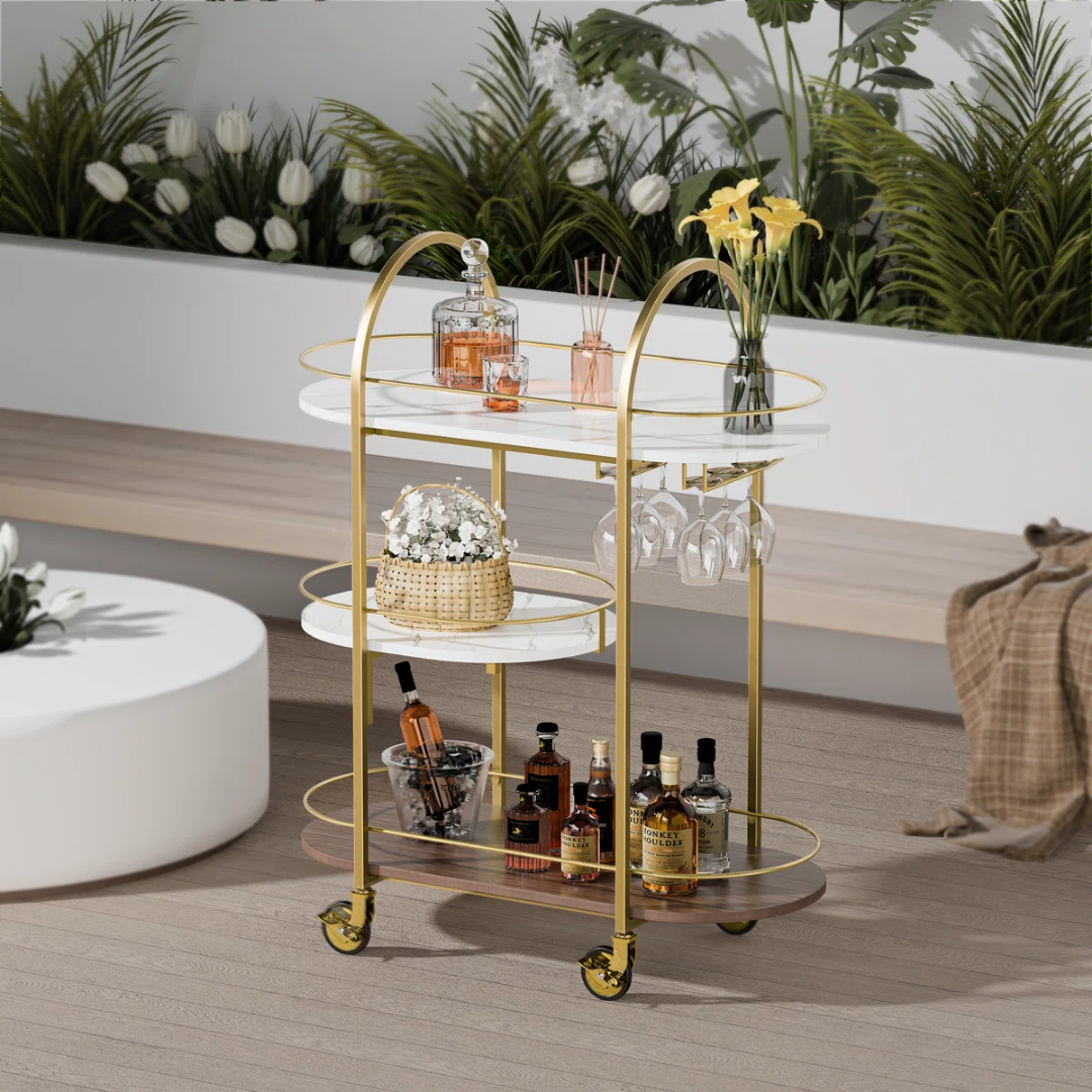 Carrito Auxiliar Bar Arcos Curvos Milano