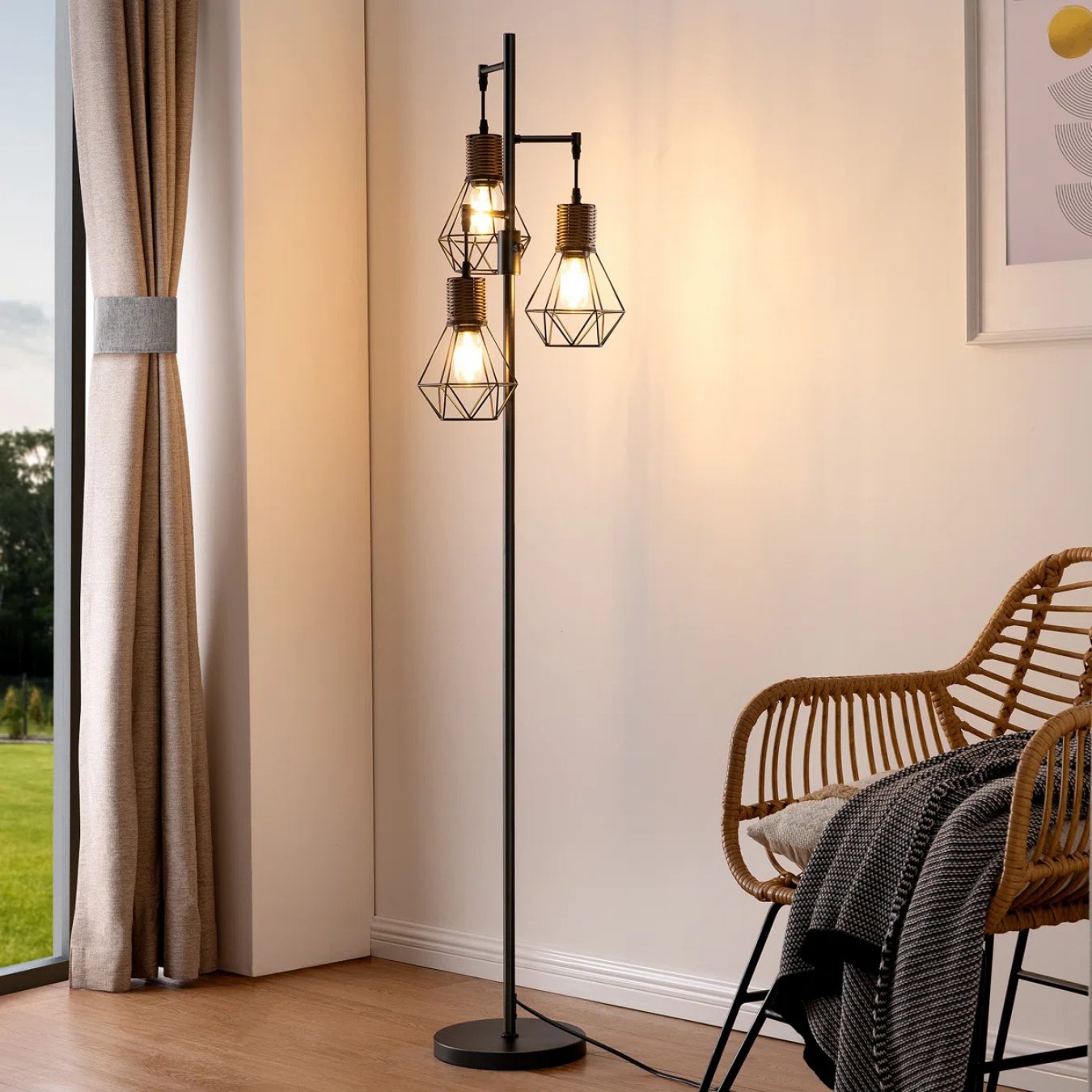 Lámpara de Piso Organic Lantern Triple