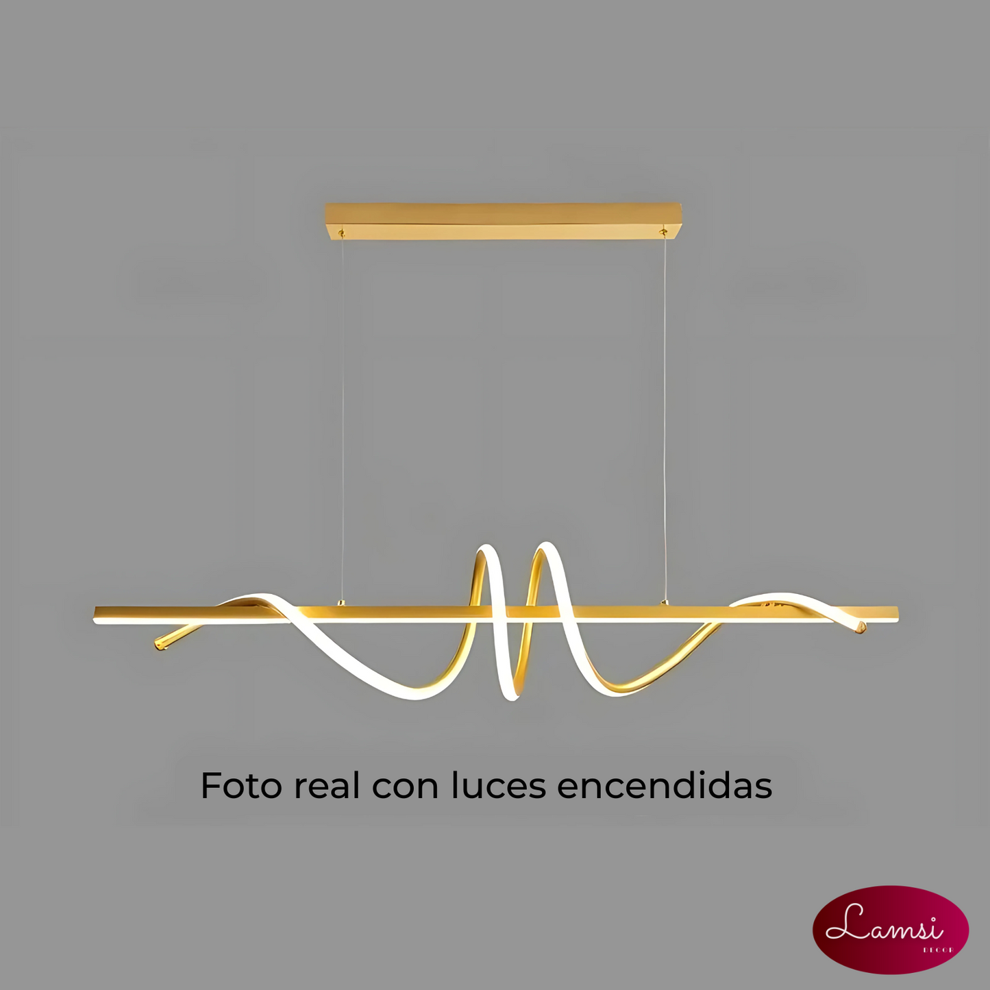 Lámpara Colgante color Dorado con luz led