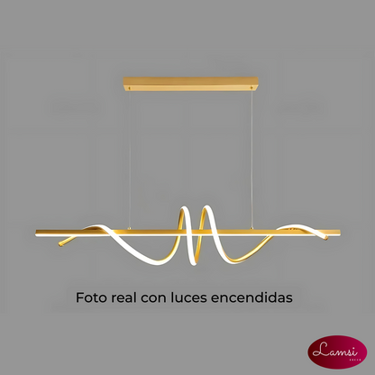 Lámpara Colgante color Dorado con luz led