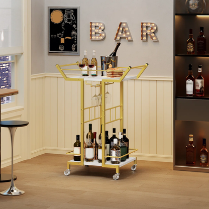Carrito Auxiliar Bar Alabastro Gold