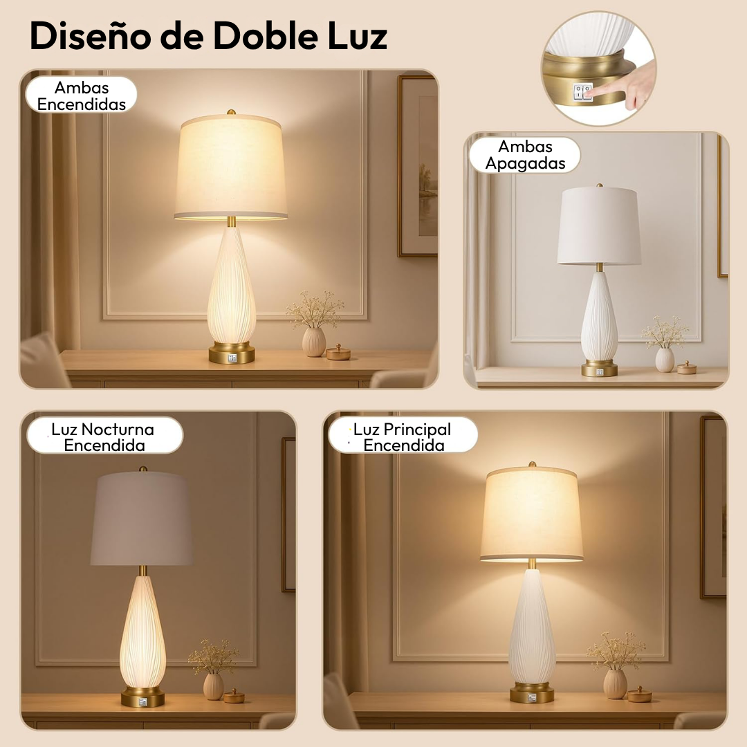 Lámparas de Mesa Opale Lumina Ceramic x 2 Unidades