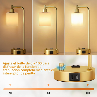 Set de Lámparas de Mesa Versa con Cúpula en Ópalo