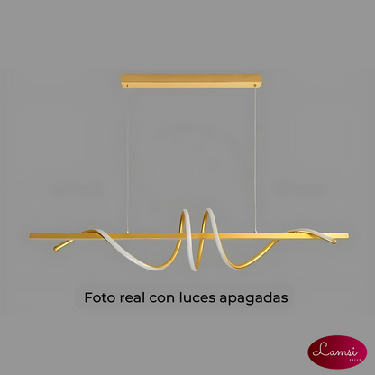 Lámpara Colgante color Dorado con luz led
