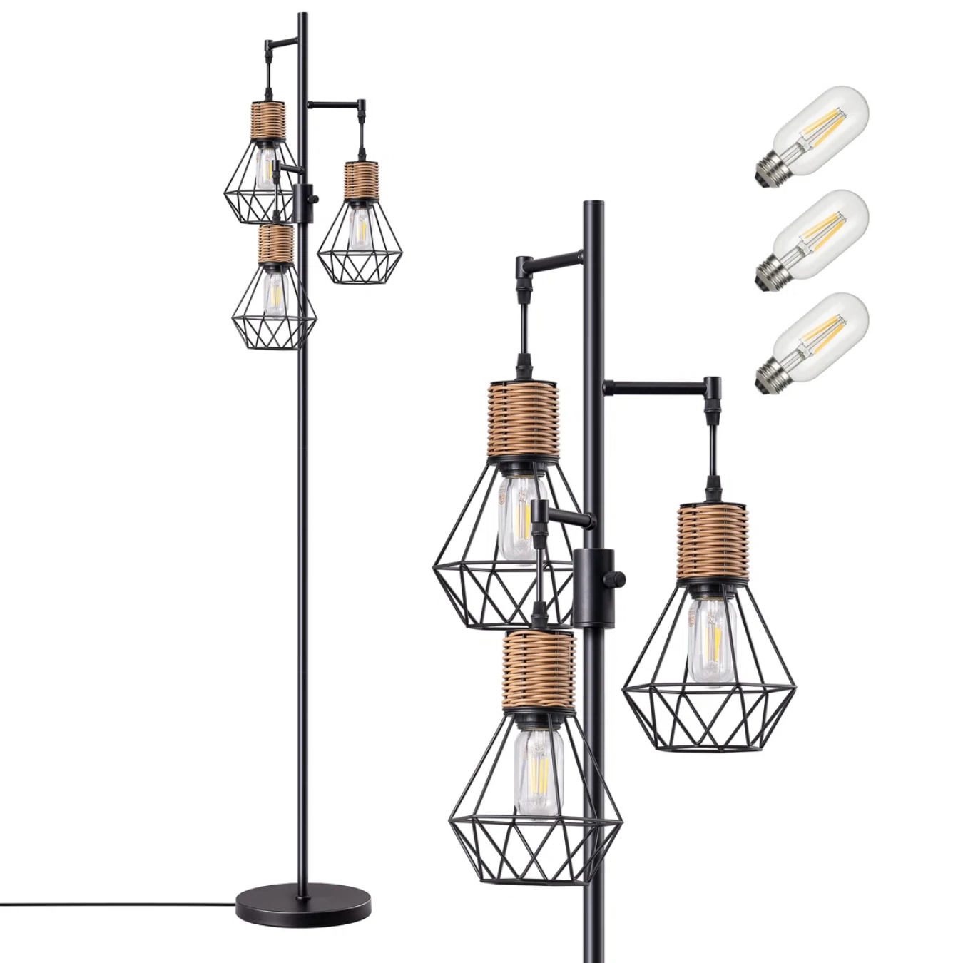 Lámpara de Piso Organic Lantern Triple