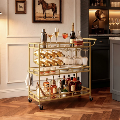 Carrito Auxiliar Bar Aureum 3 Niveles