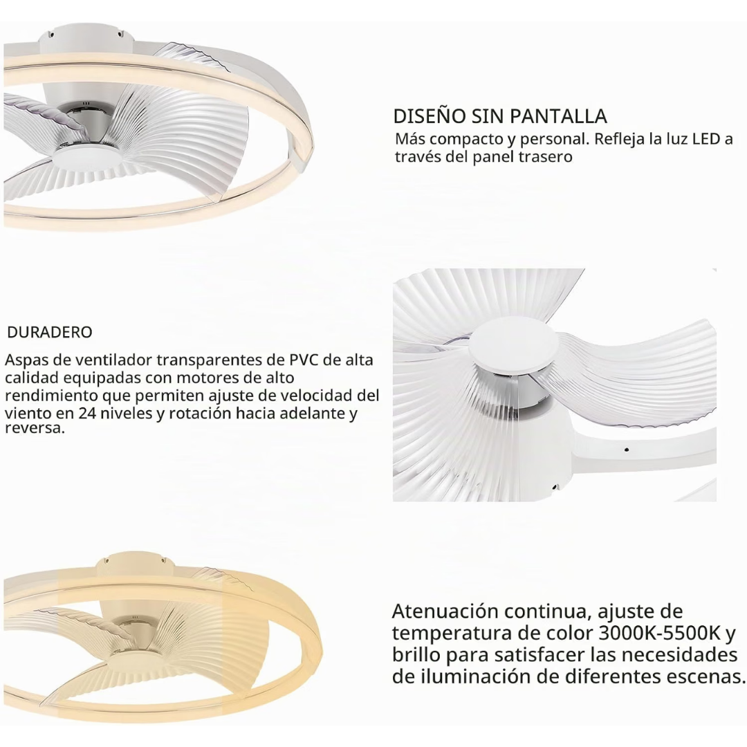 Lámpara de Techo con Ventilador Aurelia Ring
