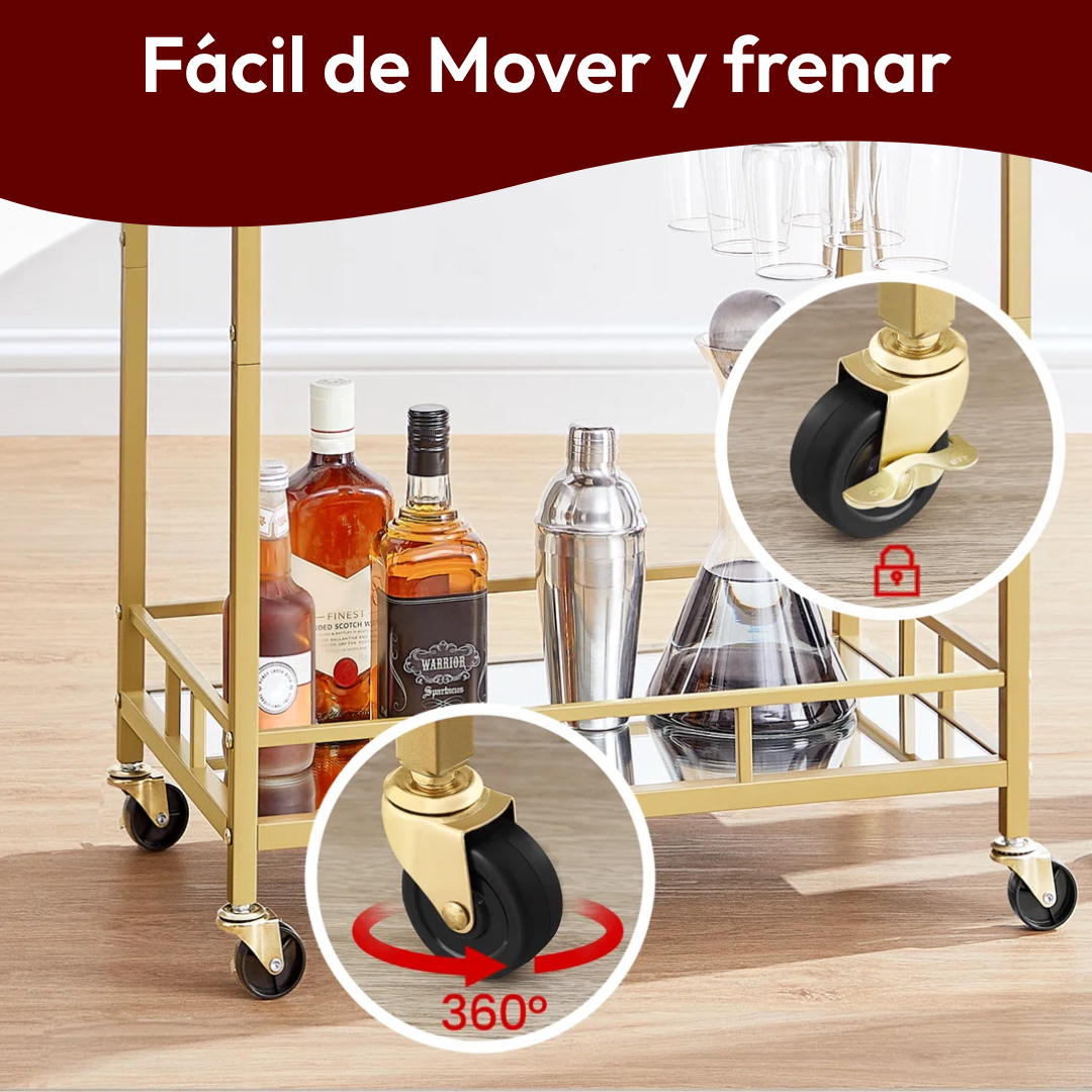 Carrito Auxiliar Bar Espejo Bellagio