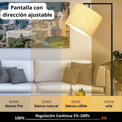 Lámpara de Pie Arqueada Nordik-Steel